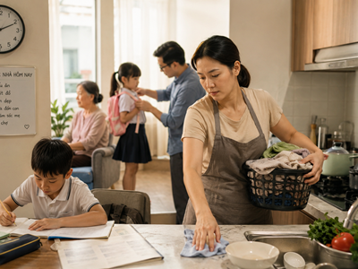Tan ca ở cơ quan, phụ nữ lại bước vào “ca làm” không lương ở nhà