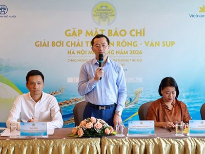 Sắp diễn ra Giải Bơi chải Thuyền rồng và Ván SUP Hà Nội mở rộng năm 2026