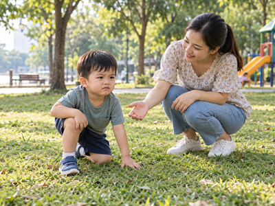 Dạy con mạnh mẽ từ những lần vấp ngã