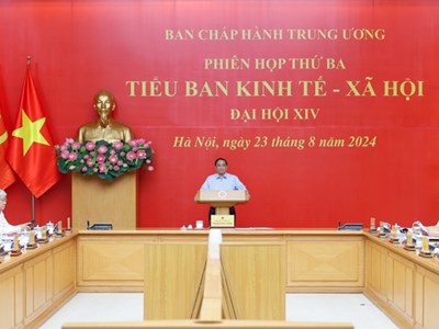 Thủ tướng chủ trì phiên họp thứ ba Tiểu ban Kinh tế - xã hội Đại hội XIV của Đảng