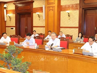 Tổng Bí thư, Chủ tịch nước Tô Lâm chủ trì họp Bộ Chính trị chỉ đạo việc khắc phục hậu quả bão số 3