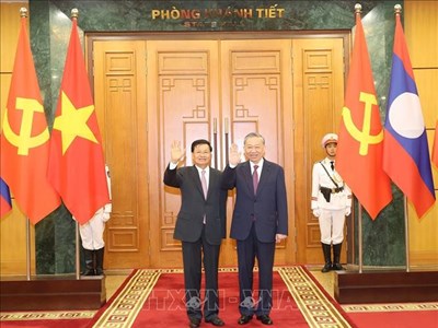 Tổng Bí thư, Chủ tịch nước Tô Lâm hội đàm với Tổng Bí thư, Chủ tịch nước Lào Thongloun Sisoulith