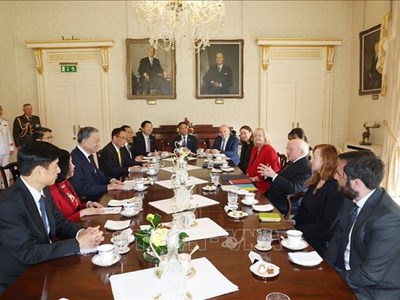 Tổng thống Ireland chủ trì Lễ đón chính thức Tổng Bí thư, Chủ tịch nước Tô Lâm