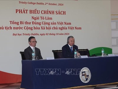 Tổng Bí thư, Chủ tịch nước Tô Lâm thăm Trường Đại học Trinity Dublin của Ireland