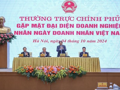 Thường trực Chính phủ gặp mặt đại diện các doanh nghiệp nhân ngày Doanh nhân Việt Nam