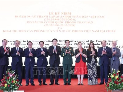 Chủ tịch nước dự lễ kỷ niệm ngày thành lập Quân đội nhân dân Việt Nam tại Chile