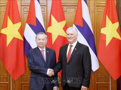 Tổng Bí thư Tô Lâm hội đàm với Bí thư thứ nhất Đảng Cộng sản Cuba, Chủ tịch nước Cuba Miguel Díaz-Canel Bermúdez