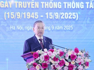 Phát biểu của Tổng Bí thư Tô Lâm tại Lễ đón nhận Huân chương Hồ Chí Minh và Kỷ niệm 80 năm Ngày truyền thống Thông tấn xã Việt Nam