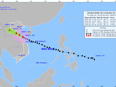 7g sáng mai 29.9, dự báo bão số 10 đổ bộ Nghệ An-Hà Tĩnh 