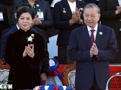 Tổng Bí thư Tô Lâm và phu nhân dự Lễ kỷ niệm 50 năm Quốc khánh Lào