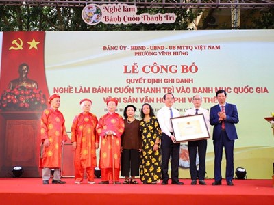 Nghề làm bánh cuốn Thanh Trì được ghi danh Di sản văn hóa phi vật thể quốc gia