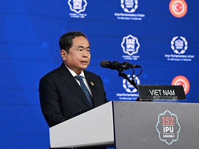Chủ tịch Quốc hội Trần Thanh Mẫn phát biểu tại Phiên thảo luận chung Đại hội đồng IPU-152