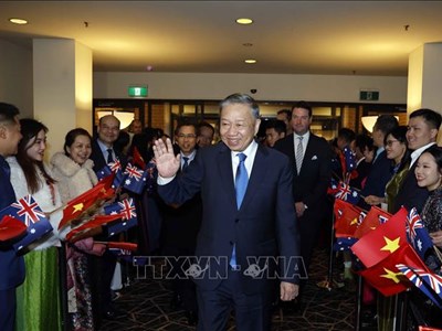 Tổng Bí thư, Chủ tịch nước Tô Lâm đến thủ đô Canberra, tiếp tục chuyến thăm cấp Nhà nước Australia