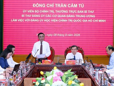 Thường trực Ban Bí thư Trần Cẩm Tú: Tăng cường rèn luyện tính Đảng, văn hóa Đảng và bản lĩnh chính trị cho học viên Trường Đảng
