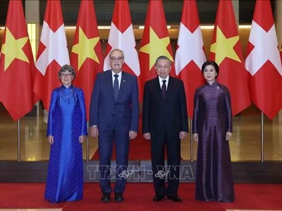 Tổng Bí thư, Chủ tịch nước Tô Lâm chủ trì Lễ đón Tổng thống Liên bang Thụy Sĩ 