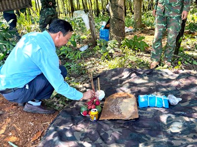 Quy tập 2 hài cốt liệt sĩ tại xã biên giới tỉnh Gia Lai