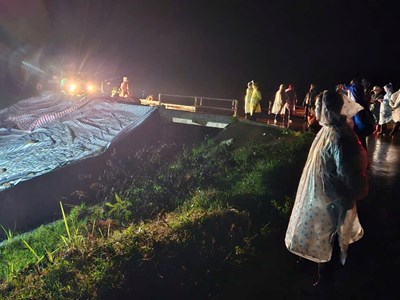 Hồ Cay An tạm qua nguy cơ vỡ sau khi được gia cố