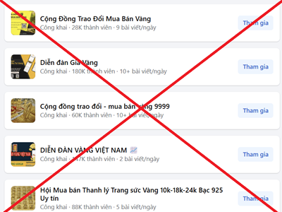 Cảnh báo thủ đoạn lừa đảo giả mạo giao dịch mua bán vàng qua mạng xã hội
