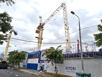 Gãy cần cẩu tháp tại công trình cao tầng ở Đà Nẵng