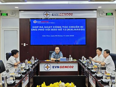 EVNGENCO2 chủ động triển khai các kịch bản ứng phó với bão số 13 