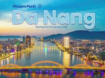 Khôi phục đường bay thẳng Phnom Penh - Đà Nẵng từ giữa tháng 1.2026