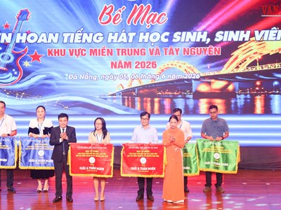 Khép lại Liên hoan Tiếng hát HSSV miền Trung - Tây Nguyên 2026 đầy cảm xúc