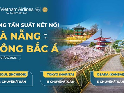 Tăng tần suất các đường bay từ Đà Nẵng đến Đông Bắc Á