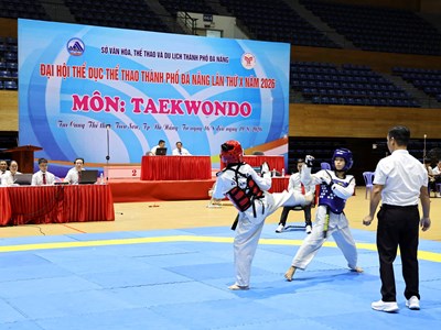190 VĐV tranh tài tại Giải Taekwondo Đại hội TDTT TP. Đà Nẵng lần thứ X