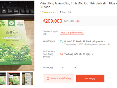 Thu hồi 2 giấy đăng ký công bố thực phẩm bảo vệ sức khỏe giúp giảm cân