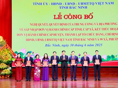 Lễ công bố các Nghị quyết, Quyết định của Trung ương và địa phương về sáp nhập đơn vị hành chính tỉnh Bắc Ninh và các xã, phường mới