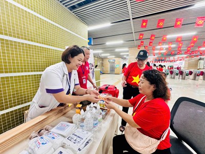 Hội Chữ thập đỏ Việt Nam triển khai điểm sơ cấp cứu tại các ga đường sắt phục vụ Đại lễ