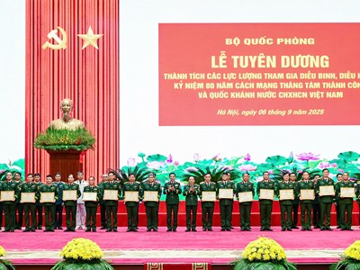 Bộ Quốc phòng tuyên dương tập thể, cá nhân tham gia Lễ diễu binh, diễu hành A80 
