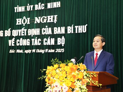 Chủ tịch UBND tỉnh Thái Nguyên được điều động, giữ chức Phó Bí thư Tỉnh ủy Bắc Ninh