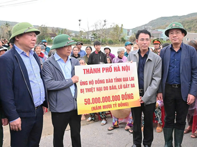 Hà Nội hỗ trợ tỉnh Gia Lai khắc phục hậu quả mưa lũ