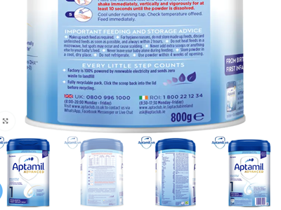 Yêu cầu ngừng kinh doanh sữa Aptamil nhiễm độc tố trên các sàn thương mại điện tử