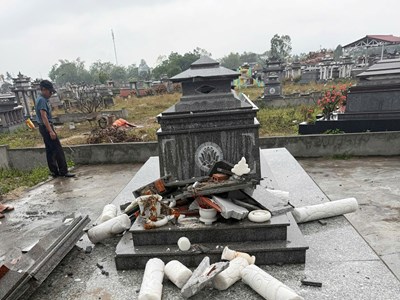 Điều tra vụ việc một ngôi mộ tại phường Điện Bàn Bắc bị đập phá