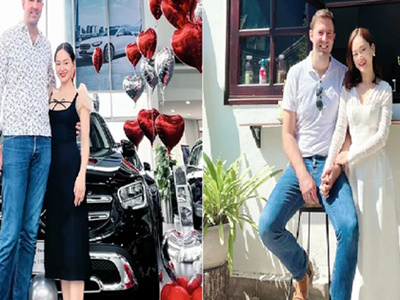 Diễn viên Lan Phương và chồng tây cao 2m thông báo tin vui
