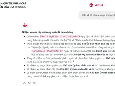 Trợ lý ảo cán bộ công chức: Tra cứu thẩm quyền tức thì cho chính quyền 2 cấp