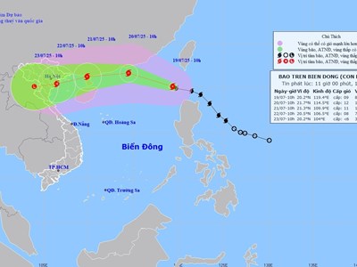 Bão số 3 giật cấp 15, hướng vào đất liền miền Bắc