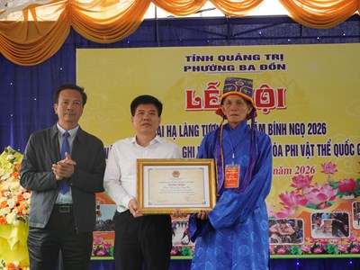 Lễ hội Khai hạ làng Tượng Sơn đón nhận bằng Di sản văn hóa phi vật thể quốc gia