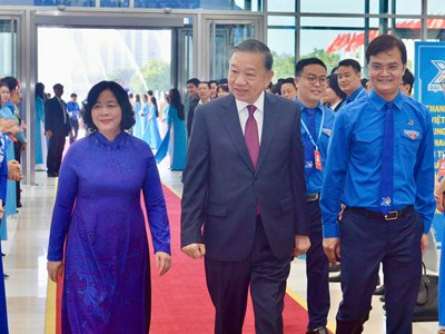 Tổng Bí thư, Chủ tịch nước Tô Lâm dự Phiên trọng thể Đại hội đại biểu toàn quốc Đoàn TNCS Hồ Chí Minh lần thứ XIII