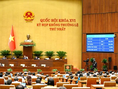 Quốc hội thống nhất bổ sung 3 nội dung vào Chương trình kỳ họp không thường lệ thứ Nhất