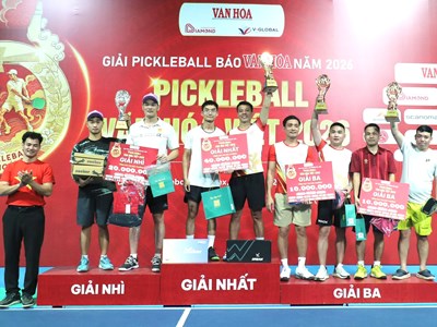 Vinh danh những cặp đôi xuất sắc tại Giải Pickleball Báo Văn Hóa – “Pickleball Văn hóa Việt 2026” 