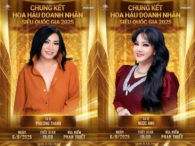 Ca sĩ Phương Thanh – Ngọc Ánh sẽ cùng “cầm cân nảy mực” tại cuộc thi Hoa hậu Doanh nhân Siêu Quốc Gia 2025