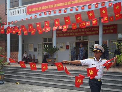 [Ảnh] Quân và dân Trường Sa hướng về Đại hội đại biểu toàn quốc lần thứ XIV của Đảng