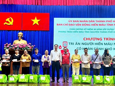 TP.HCM tri ân người hiến máu nhiều lần có hoàn cảnh khó khăn