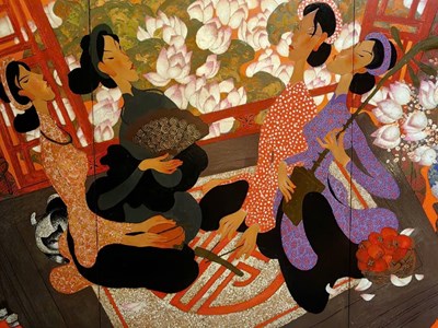 "Cõi an thường” trong tranh sơn mài Hoài Hương