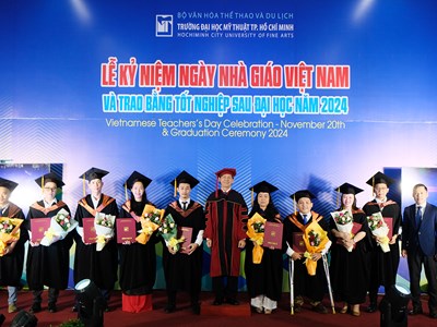 Trường ĐH Mỹ thuật TP.HCM kỷ niệm 20.11 và trao bằng tốt nghiệp sau đại học 