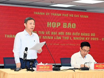 TP.HCM họp báo cung cấp thông tin về Đại hội Đảng bộ lần thứ I, nhiệm kỳ 2025–2030
