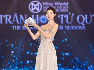 Vương miện Miss World Vietnam 2025 đính 3.368 viên đá quý